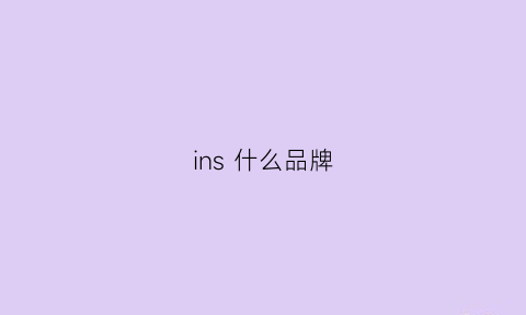 ins什么品牌(ins什么品牌)